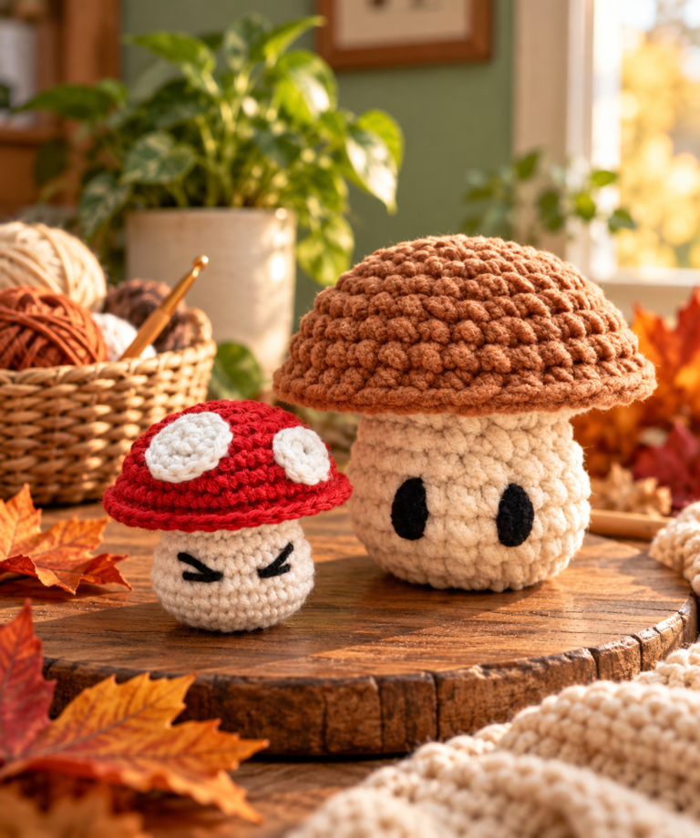 Free Mushroom Crochet Pattern &ndash; Easy and Adorable Mini Amigurumi Mushroom for Beginners