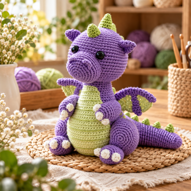 Free Dragon Crochet Pattern &ndash; How to Make Elio the Dragon Amigurumi Step by Step