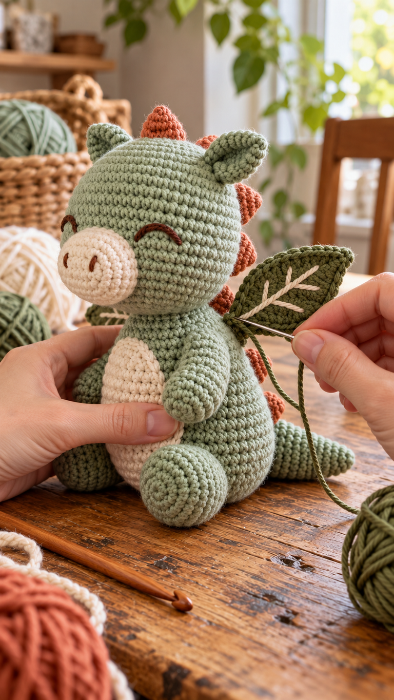 Crochet a Little Woodland Dragon: A Cozy Amigurumi Pattern With Leaf Wings